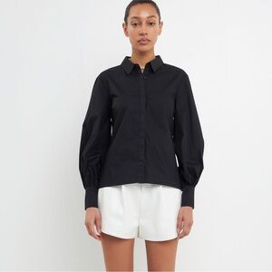 NWT Grey Lab Backless long sleeve shirt in white